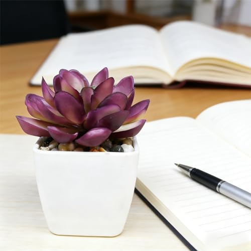 Artificial Succulent Plants in Pot - 1Pcs Pistachio Lotus Realistic Fake Potted Succulents for Home Decor, Desk, Office, Bathroom, Windowsill - Indoor Houseplant for Bedroom, Kitchen, Shelf - color: Pistachio Lotus
