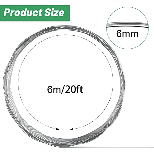Pelopy Aluminum Wire 1/4 Inch Diameter Metal Wire 20 ft Armature Bendable Armature for Sculpting Dolls Floral Jewelry Making Weaving DIY Crafts, Silver - size: 1/4 Inch,20 ft