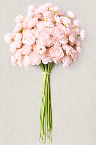 Waipfaru Ranunculus Artificial Flowers, 18Pcs 14In Fake Peonies Artificial Flowers, Pink Faux Flower for Vase Silk Flower Real Touch Faux Peony Bulk for DIY Wedding Bouquet Home Bridal Shower Decor - color: Pink, size: 18Pcs