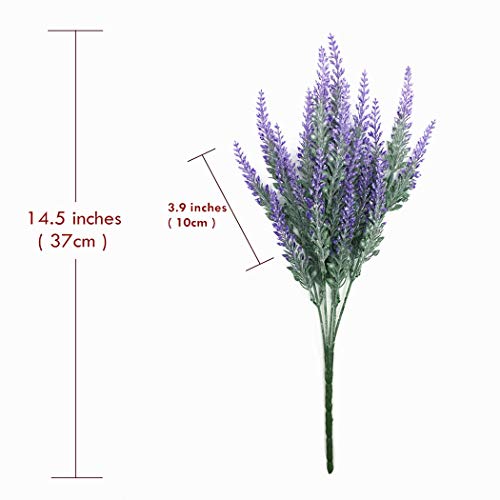 CATTREE Artificial Lavender Flowers, 6 Pack Fake Flower Bouquet Plastic Plants Home Bridal Wedding Office Garden Balcony Indoor Outdoor DIY Centerpieces Arrangements Craft Decoration Purple - 6 pcs - color: Lavender - Purple - 6pcs