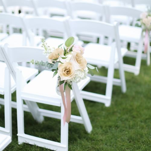 Glitter Roses Bouquet,30PCS Glitter Flowers Fake Roses Artificial Flowers with Stems for Wedding Party Christmas Valentine's Day Home Decor (Gradient Champagne - color: Gradient Champagne