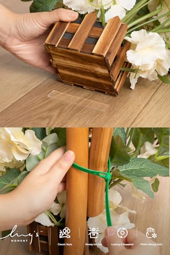 Ling's moment 17.5" Tall Standing Artificial Flowers Arrangements 2 pcs Wedding Aisle Runner Chair Decorations Apricot & Soft Peach Centerpieces for Ceremony Reception Rose Floral Party Outdoor - color: Apricot & Soft Peach