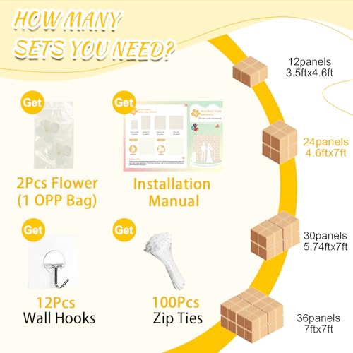 12pcs Flower Wall Panel Backdrop 3.5x4.6ft 3D Artificial Flower Wall Hydrangea Flower Backdrop Floral Background for Wedding Party Birthday Home Photo Decor - color: Ivory, size: 3.5ftx4.6ft