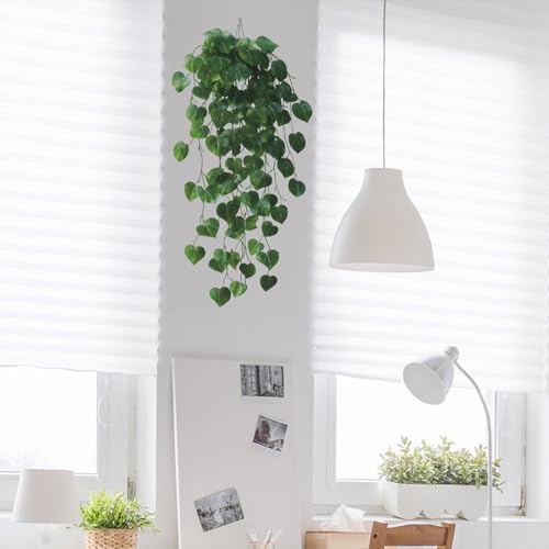 2 Sheets Green Plants Leaves Wall Decals Peel and Stick Hanging Vines Wall Stickers Removable Vinyl Waterproof Wall Decor for Bedroom Living Room Bathroom Classroom Decorations - style: Green Plants Leaves
