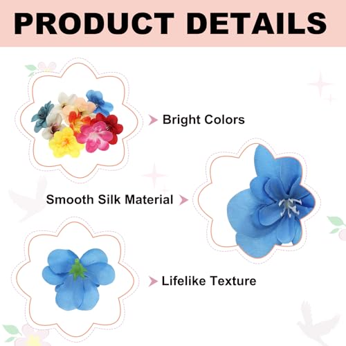 uxcell 20 Pcs Artificial Cattleya Flower Heads, Fake Cattleya Heads Bulk Artificial Flowers for DIY Wedding Bouquets Centerpieces Party Home Decorations, Dark Blue - color: Dark Blue