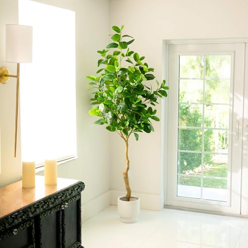 Nearly Natural 7ft. Artificial Audrey Ficus Tree - size: 7ft