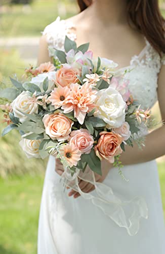 rongflower Artificial Flowers Combo Set Fake Flower Leaf for DIY Wedding Bouquets Floral Centerpieces for Tables Party Baby Shower Home Decorations(Champagne) - color: Champagne