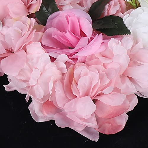 Artificial Flower Wall Panel Set of 12, Faux Floral Wall Panels, 12-Piece Set, Silk Rose & Dahlia Backdrop for Weddings, Events & Home Decoration