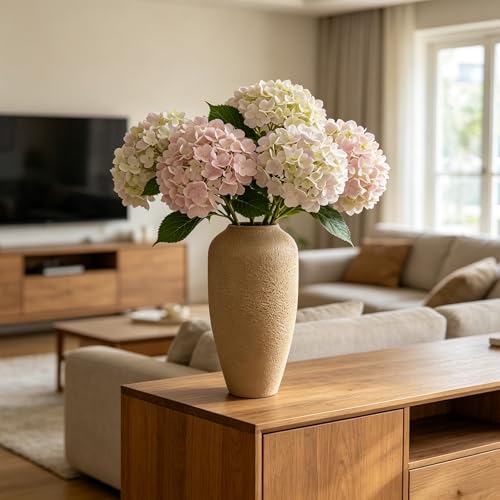 Hosley 11 in High Enamel Finish Metal Vase, Ideal for Dried Flowers Gift for Floral Arrangements Wedding Home Spa Votive Candle Gardens - color: Enamel Finish