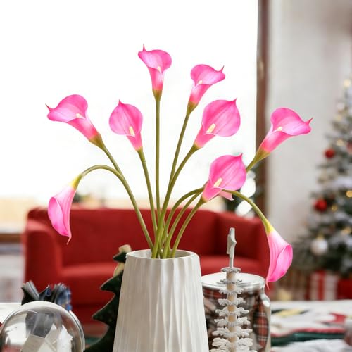 Pink Calla Lily Artificial Flowers 22PCS 25" Real Touch Long Stem Faux Calla Lillies for DIY Wedding Bouquet Party Home Decor (Pink) - color: Pink