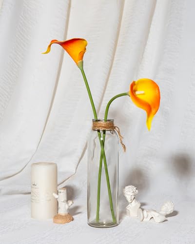 DuHouse 20Pcs Artificial Calla Lily Flower Real Touch Latex Flowers for DIY Wedding Bouquet Party Home Decor (Sunset) - color: Sunset, size: 20pcs