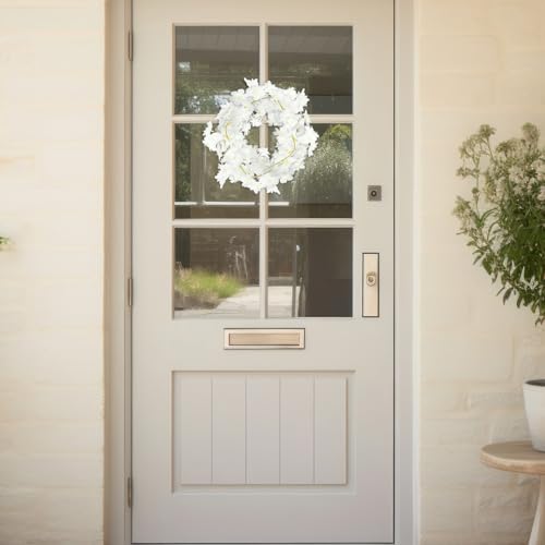 2Pcs Cherry Blossom Garland, 11.8ft White Flowers Garland, Artificial Cherry Flower Vines, Silk Cherry Blossom Vines Hanging for Home Wedding Garden Party Arch Office Decor (White)