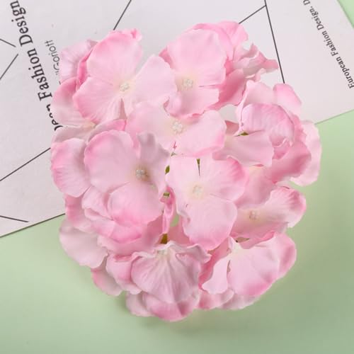 HinyoCo 32 Pcs Silk Hydrangea Artificial Flowers Hydrangea Heads No Stems, Used for Home Wedding Party Decoration (Dark Pink) - color: Dark Pink