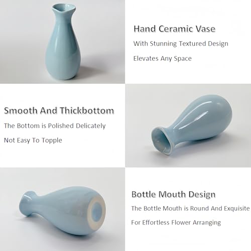 Simple Vase for Flowers Plants, Small Cute Flower Vase for Modern Table Shelf Home Decor Wedding Boho Decor, Farmhouse (6pc-XJH-Brown) - color: 6pc-xjh-brown