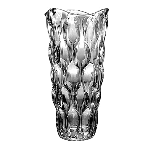 9.5" High Gray Glass Flower Vase for Home Decor, Dining Wedding Table Office Holiday Party Centerpiece Decoration - color: Gray-waterdrop Style