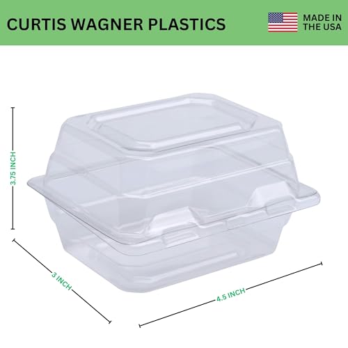 Curtis Wagner Plastics CW-543 Clear Boutonniere Flower Boxes (5-Pack) Size 4.5" x 3.75" x 3" | Plastic Floral Containers for Corsage, Small & Large Flowers | Perfect for Weddings, Proms, Keepsakes - style: Boutonniere