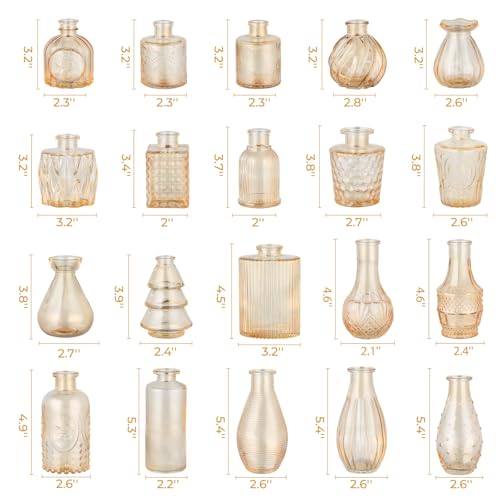 BEAHOT Bud Vase in Bulk - Flower Vases for Wedding Decorations, Glass Vase for Table Decorations, Small Vase for Home, Mother's Day, Centerpieces, Party, Office (32pack,Gpld) - color: Gold