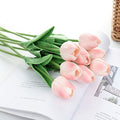 Artificial Tulips Flowers, Mini PU Real Touch Artificial Flowers Fake Tulip for Home Office Wedding Decor Arrangement Bouquet Faux Flowers (Flesh Pink), WOHPNLE9oikznsxht-17