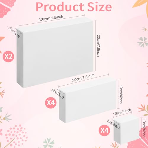 10 PCS Craft Foam Blocks for DIY Projects, White Soft Foam Bricks in 4 Sizes, Easy to Cut Floral Craft Blocks for Flower Arrangements, Sculpting, Wedding Decor & Art Crafts