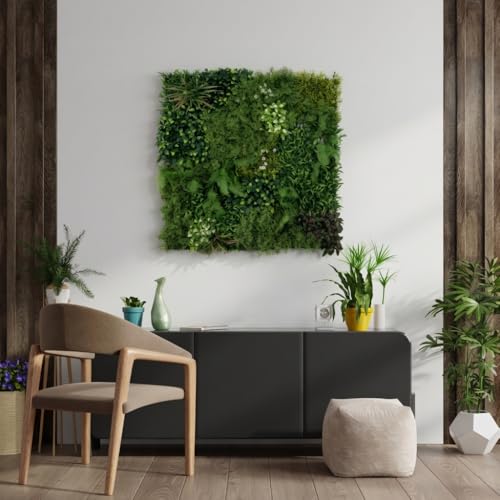 ULAND Artificial Plant Wall Panels, 1pc 40"x40" Greenery Grass Wall Backdrop Decoration, Faux Ivy Leaves Outdoor Privacy Fence Covering (L07802) - color: L07802