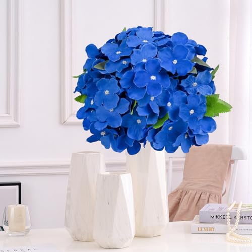 108PCS Hydrangea Artificial Flowers Silk Fake Flowers with Stems for Mother's Day, Home Wedding Decor, Party Table Centerpieces DIY Project and Bouquet Floral Garlands Decoration (Royal Blue) - color: Royal Blue