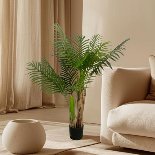 XBrand 4ft Artificial Palm Tree, Realistic Tropical Decorative Indoor Plant - color: Palm Tree - 4ft
