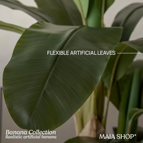 Maia Shop 6ft Artificial Banana Tree Plant for House, Apartment or Office – Realistic Fake Indoor Plants for Living Room, Kitchen, Bedroom, Entryway or Bathroom – Faux Greenery for Home Décor - color: Banana, size: 6ft