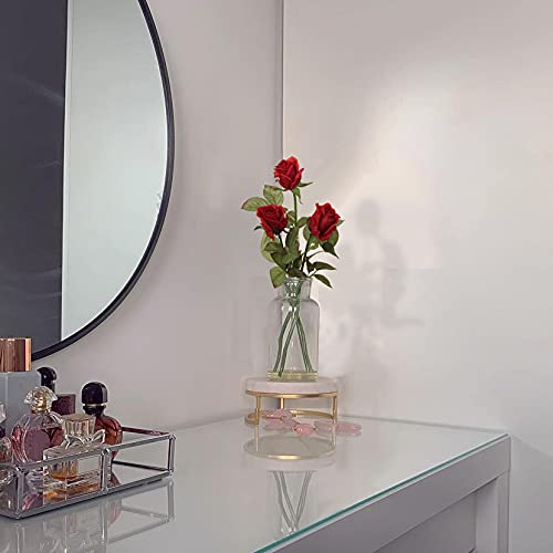 Artificial Realistic Roses Red Flowers 24" Real Touch Silk Roses Bouquet Long Stems Rose for Flower Arrangement Fake Roses Decor for Home Party Wedding Table Centerpieces Roses Realistic - 5 Pcs - color: Red