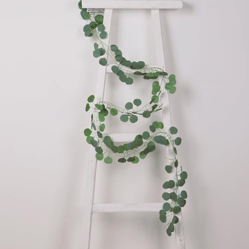 Efavormart 12 Pack 6.5ft Artificial Eucalyptus Leaf Garlands, Bulk Silk Greenery Vines for Modern Table Runners, Wedding Arch Framing and Interior Wall Texture Styling - color: Type18