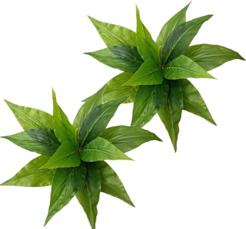 Artificial Magnolia Plants, Fake Grass Shrubs Faux Greenery Plastic Plant Soft Leaves Bundle for Indoor Outdoor Decor Home Garden Office Porch Wedding Party Table Decoration - Green 2 Pack - color: Magnolia Leaves Stem/ Green/ 2 Pcs