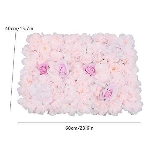 16"x 24" Artificial Flower Wall Panels,Flower Wall Mat Silk Flower Panels for Outdoor Garden Backyard Fence Fence Privacy Screen and Indoor Wall Decor (4Pcs Rose+Light Pink+Champagne) - color: 4Pcs Rose+Light Pink+Champagne
