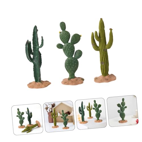 ABOOFAN 3pcs PVC Crafted Simulated Cactus Ornaments for Room Decor Artificial Plants for Home Boho Style Desk Decor for Women Office