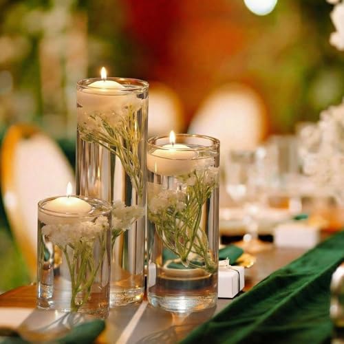 Conelist 36 Pcs Floating Candles and Floating Flowers for Centerpieces Wedding Baby's Breath Vase Filler Artificial Flowers Decoration for Party Home Wedding Table Centerpieces Party Decoration