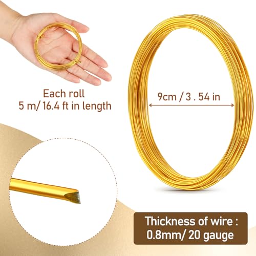 Ferraycle 25 Rolls 410 Feet Colored Aluminum Craft Wires, 6 Colors 20 Gauge/ 0.8 mm Flexible Metal Artistic Floral Beading Wire for Jewelry DIY Craft Wreath Making - color: 6 Colors, size: 410 Feet