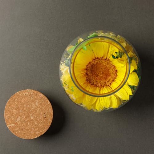 NATROSES Christmas Birthday Gifts for Women - Handmade Preserved Flowers Wish Bottle for Valentine's Day, Mother's Day, Anniversary, Home Decor (Yellow) - color: Yellow