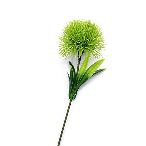 CATTREE Artificial Dandelion Flowers, Plastic Plants Shrubs Bushes Fake Grass Wedding Indoor Outdoor Home Garden Arrangements Party Decoration Planting Filler - Green 10 Pcs - color: Single Branch Dandelion-green-10 Pcs