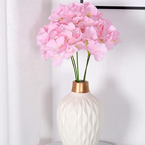FagusHome Silk Hydrangea Heads 36 Pcs Artificial Flowers Heads and 3 Dozens Stems Fake Hydrangea Flowers with Stems for Home Wedding Decor (Light Pink) - color: Light Pink
