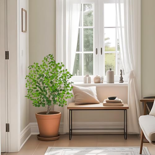 27" Artificial Tree in Pot, Realistic Faux Foliage with UV Resistant Leaves, Easy Assembly for Corner Floor Farmhouse Home Decor - color: Green-27"