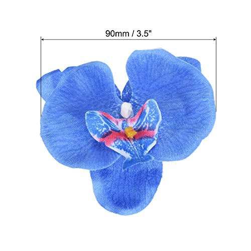 PATIKIL 9cm/3.5" Artificial Orchid Flower Heads, 20 Pack Silk Phalaenopsis Fake Butterfly Orchid Heads for Wedding Floral Bouquet Decor DIY Craft Making, Blue - color: Blue, size: 3.5"
