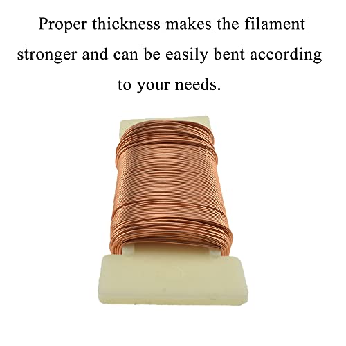 HAHIYO 22Gauge Rose Gold Floral Wire - 38Yards (115Feet) Flexible Paddle Wire for Crafts, Christmas Wreaths, Tree, Flower Arrangement, Bouquet Wrapping, Wedding DIY - color: RoseGold, size: 22Gauge-1P/38Yards