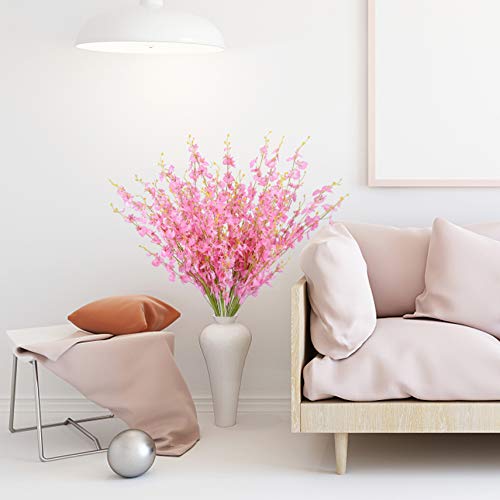 BOMAROLAN Artificial Dancing Lady Orchid Silk Faux Flowers Fake Butterfly Orchids 10 Pcs Real Touch for Wedding Home Office Party Hotel Decoration Restaurant Patio Festive Furnishing (Pink) - color: Pink