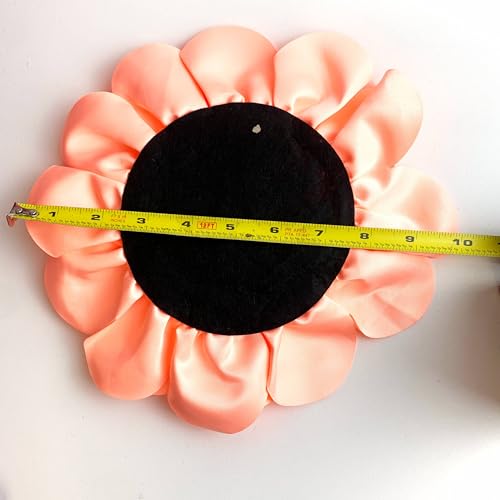 Heyiwell Large Satin Fabric flower for Brooch Pin Wedding Party Dance Dress Suit Clothes Head Hair Accessories DIY Decor 9.45"Inch - color: Peach