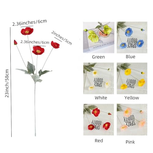 Poppies Flowers Artificial,Ranunculus Artificial Flowers,Silk Flowers with Stems,Faux Flower Stems for Wedding,Party,Garden Outdoor Indoor Decor Flower Arrangements for Table (3, Purple) - color: Purple