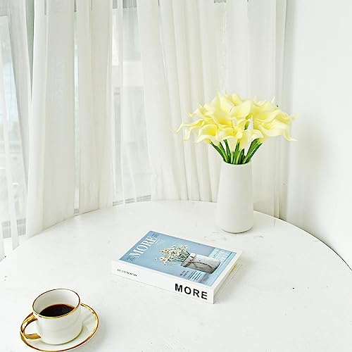 ONLY ART Artificial Cream Calla Lily 20pcs – 13.5" PU Faux Flowers with Flexible Stems, Soft Texture, for New Year and Valentine's Day Home, Wedding & DIY Decor - color: Cream