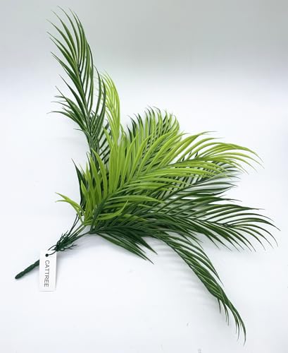 CATTREE Artificial Plants, Fake Tropical Palm Plastic Shrubs Fern Leaves Grass Coconut Tree Faux Bushes Indoor Outdoor Home Garden Verandah Office Table Centerpieces Arrangements DIY Decoration 1 Pack - color: Palm Plants 1pcs