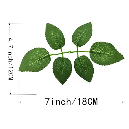 120PCS Artificial Rose Leaves, Decorative Greenery Foliage, Set of Stems Bulk Silk Greenery Fake Rose Flower Leaves for DIY Wedding Bouquets Bridal Shower Centerpieces Home Decorations