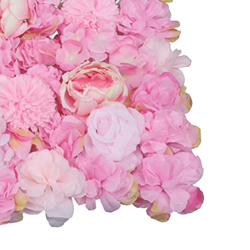 Gdrasuya10 6pcs Realistic Flower Wall Background Artificial Flowers Wall Backdrop Panel 3D Silk Rose Fake Flower Wall Panel Banquet Wedding Party Decor, Photography Background 60 x 40 cm - color: 6pcs, Dark Pink