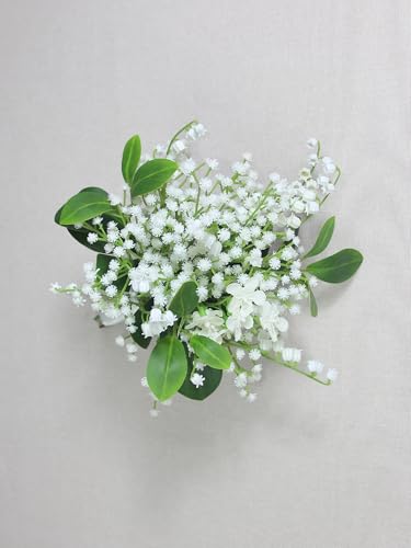 Rinlong Baby's Breath Bridesmaid Bouquet for Wedding, Prom, Homecoming | White Green Silk Bridal Bouquet, Destination Friendly - color: 11-baby's Breath