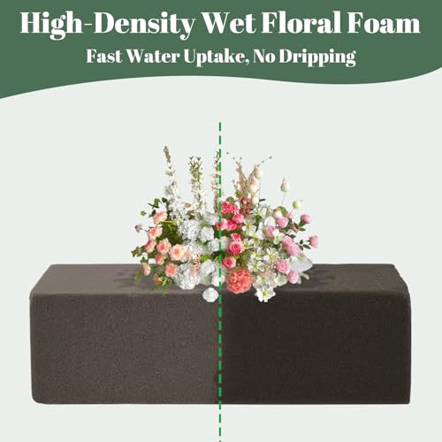 30 Pack Floral Foam Blocks for Fresh and Artificial Flowers – Grey Wet Foam for Flower Arrangements, Florist Foam for Centerpieces, Bouquets, Crafts, DIY Cutting (Grey) - color: Grey