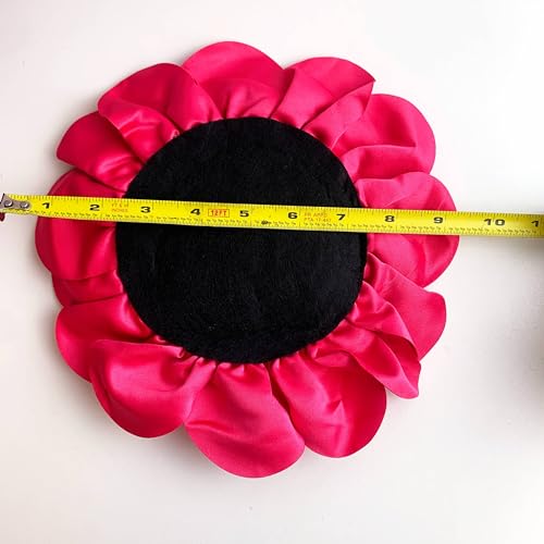 Heyiwell Large Satin Fabric flower for Brooch Pin Wedding Party Dance Dress Suit Clothes Head Hair Accessories DIY Decor 9.45"Inch - color: Hot Pink
